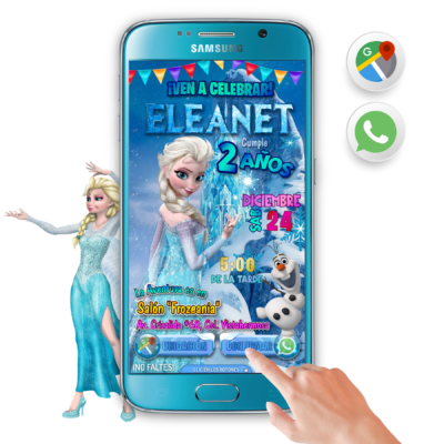 Frozen Elsa – Invitación Interactiva de Cumpleaños para WhatsApp
