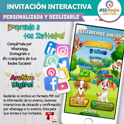 Phineas y Ferb, Perry – Invitación Interactiva de Cumpleaños para WhatsApp