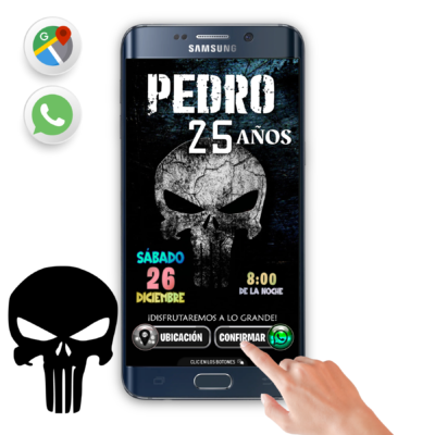 Punisher – Invitación Interactiva de Cumpleaños para WhatsApp