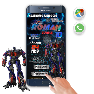 Transformers Optimus Prime – Invitación Interactiva de Cumpleaños para WhatsApp