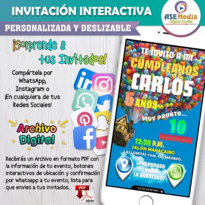 Unicornio – Invitación Interactiva de Cumpleaños para WhatsApp