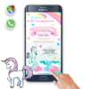 Unicornio – Invitación Interactiva de Cumpleaños para WhatsApp