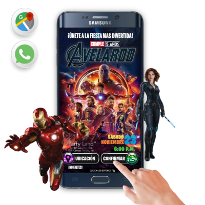 Los Vengadores – Invitación Interactiva de Cumpleaños para WhatsApp