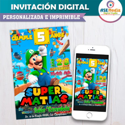 Luigi Invitación Digital de Cumpleaños
