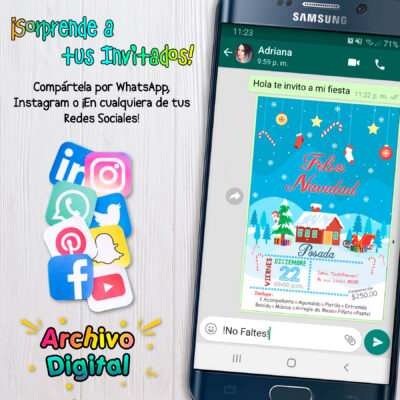 Posada Navideña 02 Invitación Digital de Cumpleaños