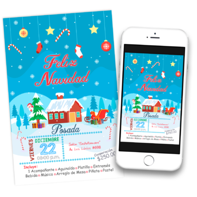 Posada Navideña 02 Invitación Digital de Cumpleaños