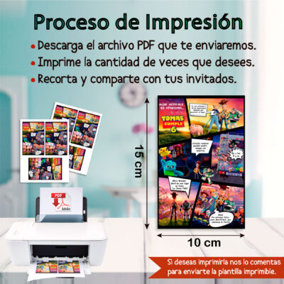 Toy Story Estilo Comic Invitación Digital de Cumpleaños