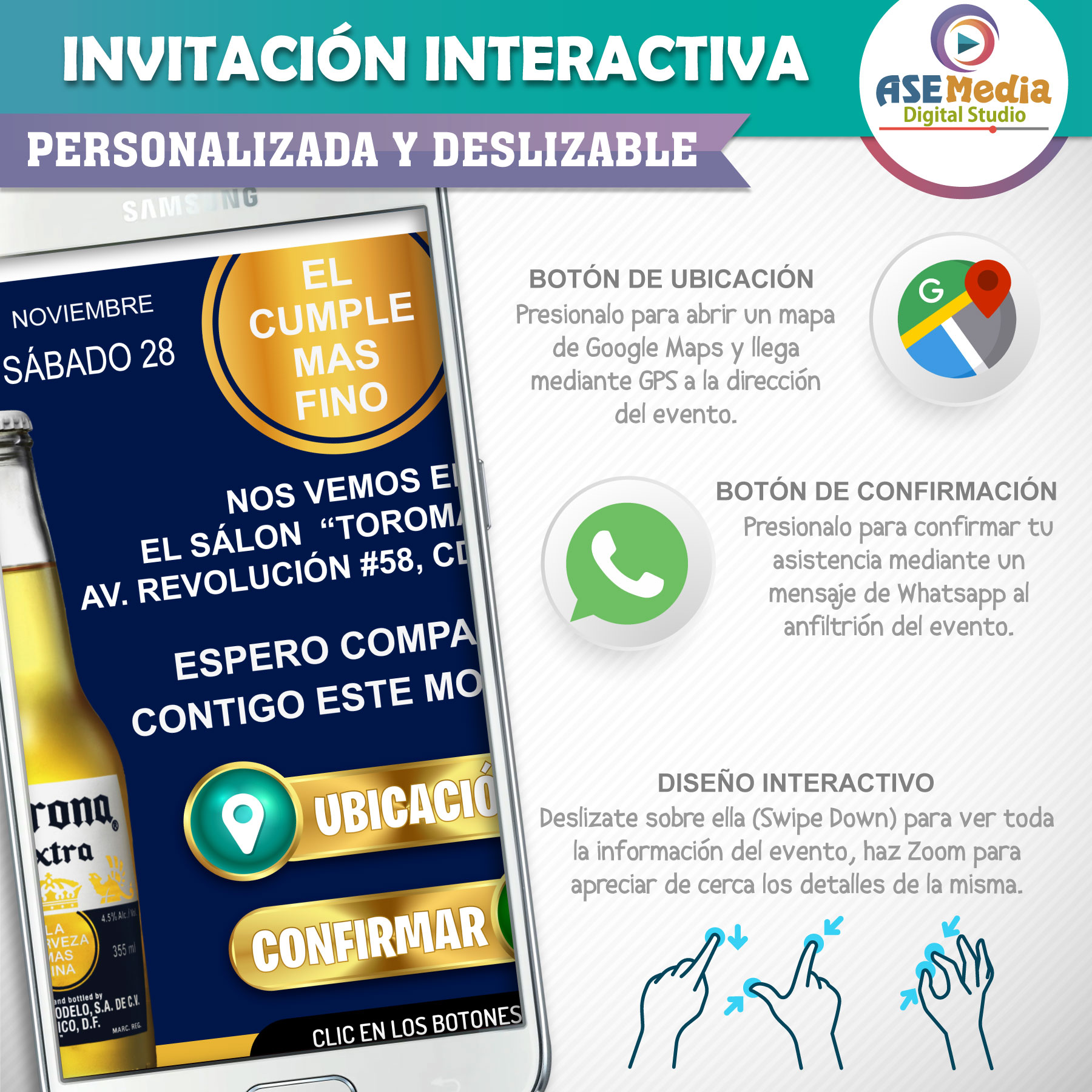 Joystick XBOX 360 – Invitación Interactiva de Cumpleaños para WhatsApp