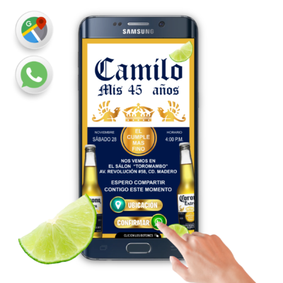 Cerveza Corona – Invitación Interactiva de Cumpleaños para WhatsApp