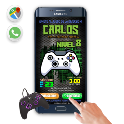 Joystick XBOX 360 – Invitación Interactiva de Cumpleaños para WhatsApp