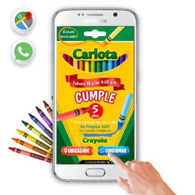 Crayola – Invitación Interactiva de Cumpleaños para WhatsApp