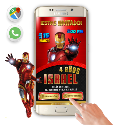 Iron Man Invitación Interactiva de Cumpleaños para WhatsApp