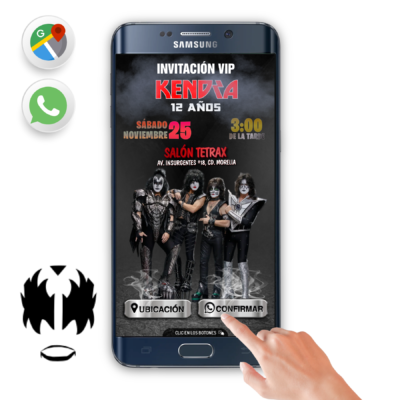 Rock Kiss – Invitación Interactiva de Cumpleaños para WhatsApp
