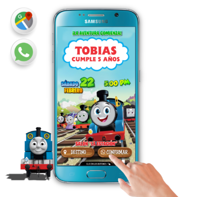 Baby Thomas y sus Amigos – Invitación Interactiva de Cumpleaños para WhatsApp