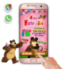 Masha y el Oso 03 – Invitación Interactiva de Cumpleaños para WhatsApp