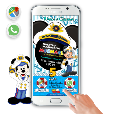 Mickey Mouse Marinero – Invitación Interactiva de Cumpleaños para WhatsApp