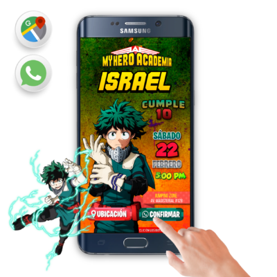 My Hero Academia Izuki Midoriya – Invitación Interactiva de Cumpleaños para WhatsApp