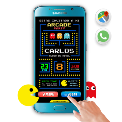 Pacman – Invitación Interactiva de Cumpleaños para WhatsApp