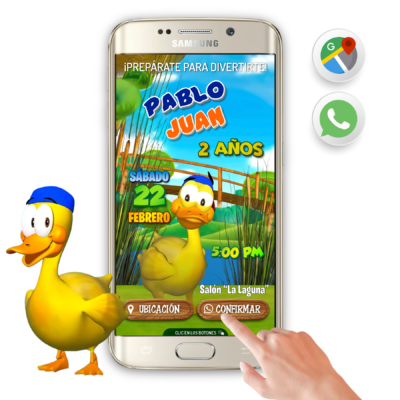 El Patito Juan – Invitación Interactiva de Cumpleaños para WhatsApp