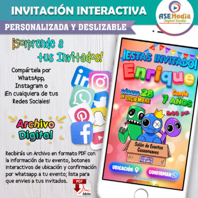 Rock Kiss – Invitación Interactiva de Cumpleaños para WhatsApp