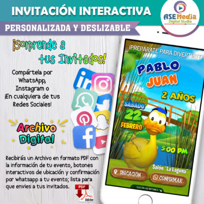Peppa Pig – Invitación Interactiva de Cumpleaños para WhatsApp
