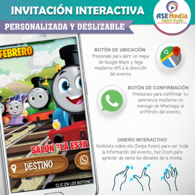 Thomas y sus Amigos – Invitación Interactiva de Cumpleaños para WhatsApp