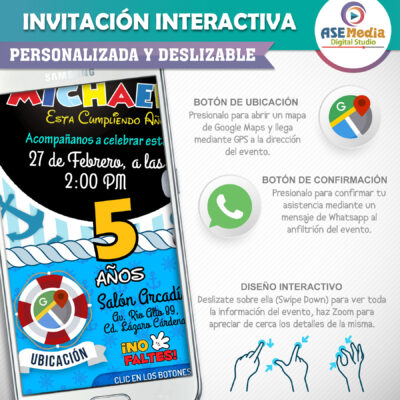 My Hero Academia Izuki Midoriya – Invitación Interactiva de Cumpleaños para WhatsApp