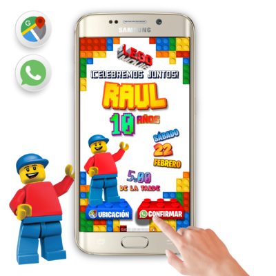 LEGO, Bloques – Invitación Interactiva de Cumpleaños para WhatsApp