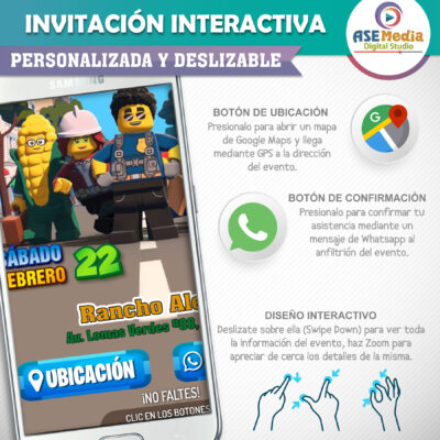 LEGO, Los Vengadores – Invitación Interactiva de Cumpleaños para WhatsApp
