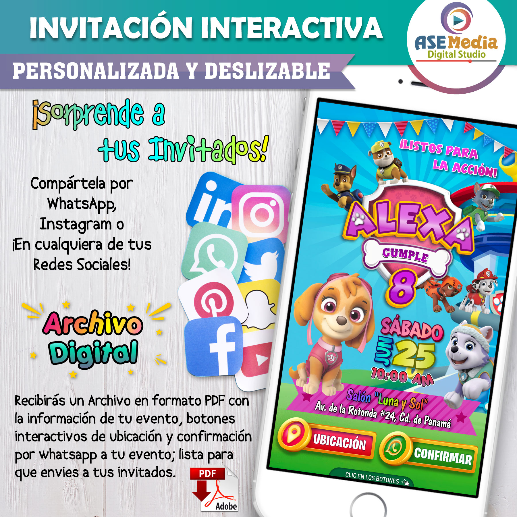 KPOP, Stray Kids Zoo 02 – Invitación Interactiva de Cumpleaños para WhatsApp