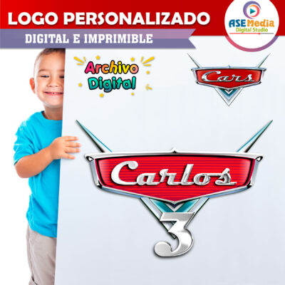 Cars Rayo Mcqueen Logo Personalizado con Nombre para Cumpleaños