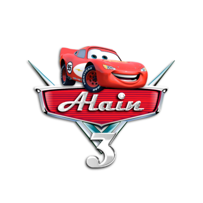 Cars, Rayo McQueen Logo Personalizado con Nombre para Cumpleaños