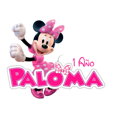 Minnie Mouse Logo Personalizado con Nombre Mod. 05