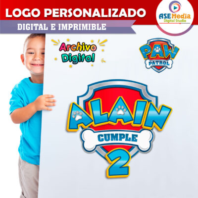 Paw Patrol Logo Personalizado con Nombre