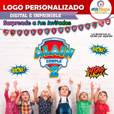 Paw Patrol Logo Personalizado con Nombre