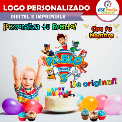 Paw Patrol, Rider Logo Personalizado con Nombre