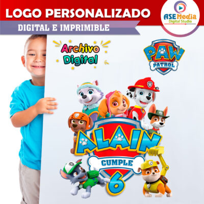 Paw Patrol, Patrulla Canina Logo Personalizado con Nombre