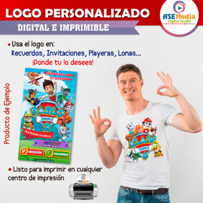 Paw Patrol, Patrulla Canina Logo Personalizado con Nombre
