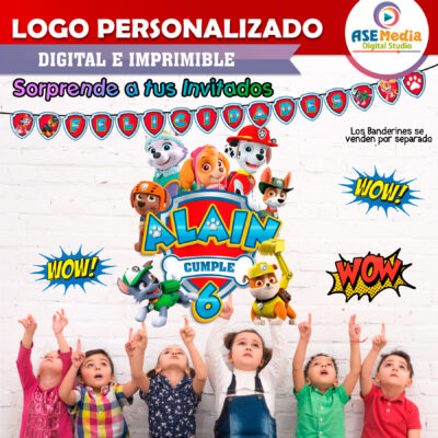 Paw Patrol, Patrulla Canina Logo Personalizado con Nombre
