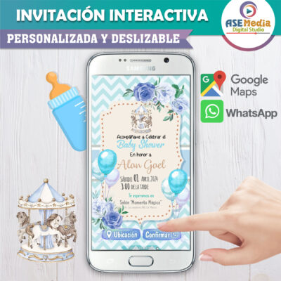 Baby Shower, Caballitos Carrusel – Invitación Interactiva para WhatsApp