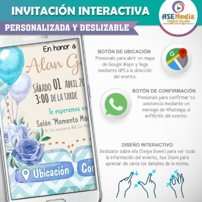 Baby Shower, Caballitos Carrusel – Invitación Interactiva para WhatsApp