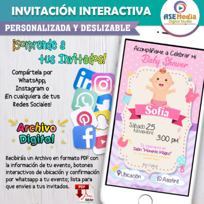 Baby Shower Niña – Invitación Interactiva para WhatsApp