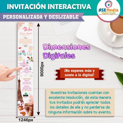 Mis XV Años en Paris – Invitación Interactiva de Cumpleaños para WhatsApp