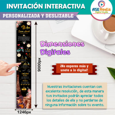 Mis XV Años en Paris – Invitación Interactiva de Cumpleaños para WhatsApp