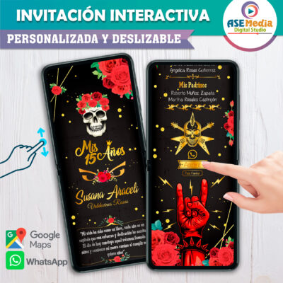 Mis XV Años Rockeros en Plata – Invitación Interactiva de Cumpleaños para WhatsApp