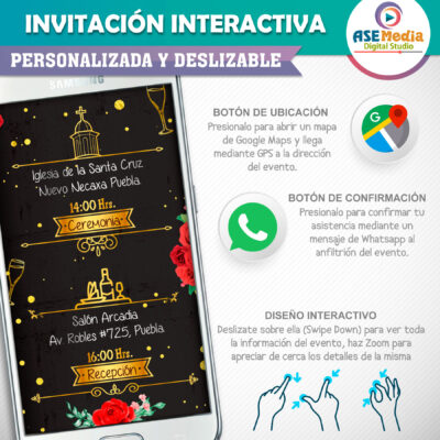 Mis XV Años Rockeros en Plata – Invitación Interactiva de Cumpleaños para WhatsApp