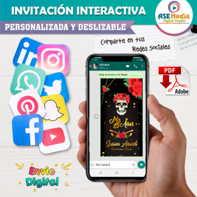 Mis XV Años Rockeros en Plata – Invitación Interactiva de Cumpleaños para WhatsApp