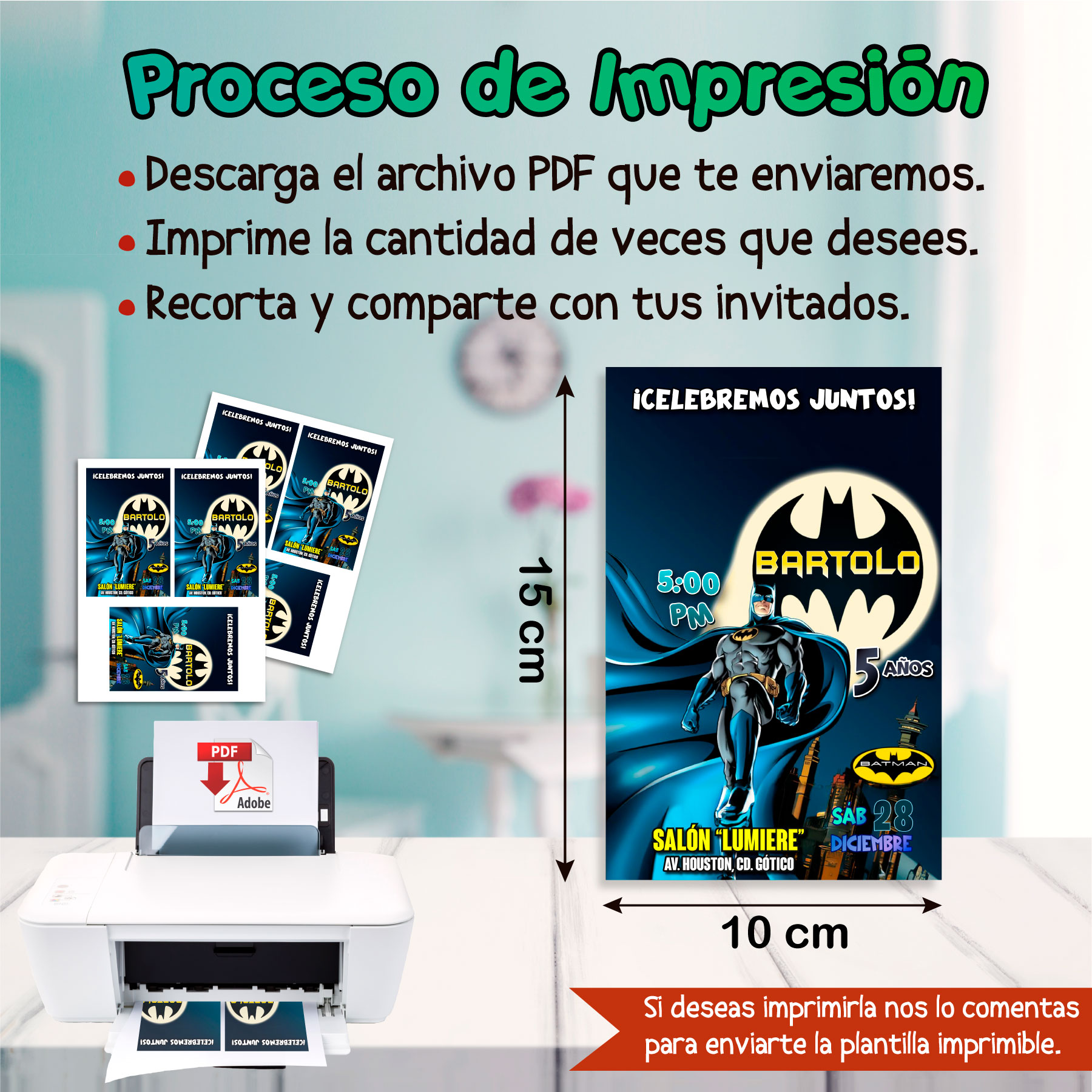 Batman, El Caballero de la Noche – Invitación Digital de Cumpleaños
