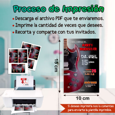 Cumpleaños Rockstar – Invitación Digital de Cumpleaños
