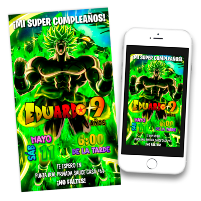 Dragon Ball, Goku – Invitación Digital de Cumpleaños